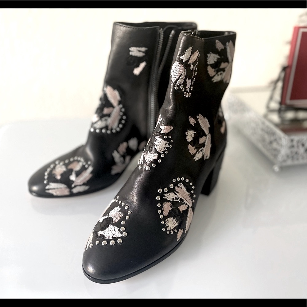 DOLCE VITA “Mollie” Black Studded Ankle Boot